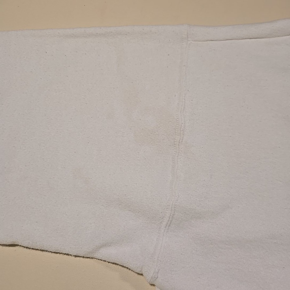 Vtg Fruit Of The Loom XL Sweatshirt White Crewneck Blank USA Made Stains Wear 90 - Picture 9 of 12